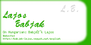 lajos babjak business card